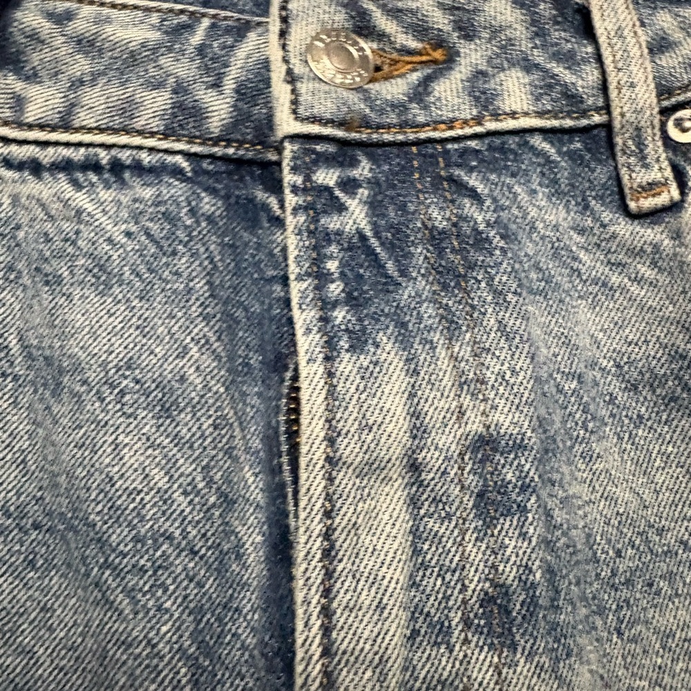 Express Light Blue Distressed Ankle Jeans - Picture 2 of 5